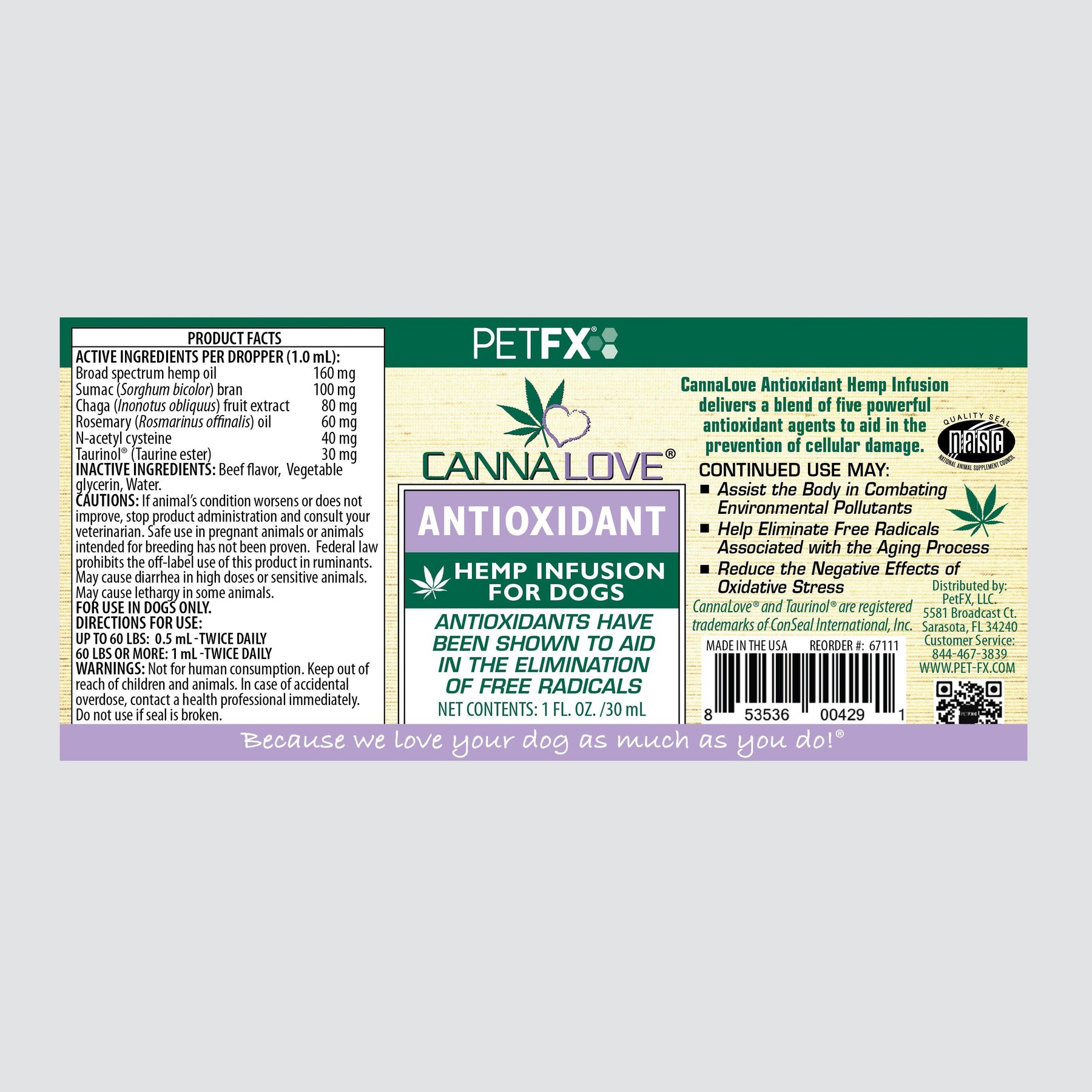 CannaLove Antioxidant Hemp Infusion